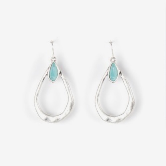 The SAK Hammered Teardrop Earring - Picture 1 of 5